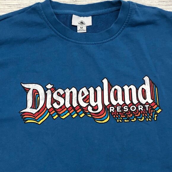 DisneyParks Disneyland Resort Retro Rainbow Blue Sweatshirt Pullover size M - Picture 2 of 7